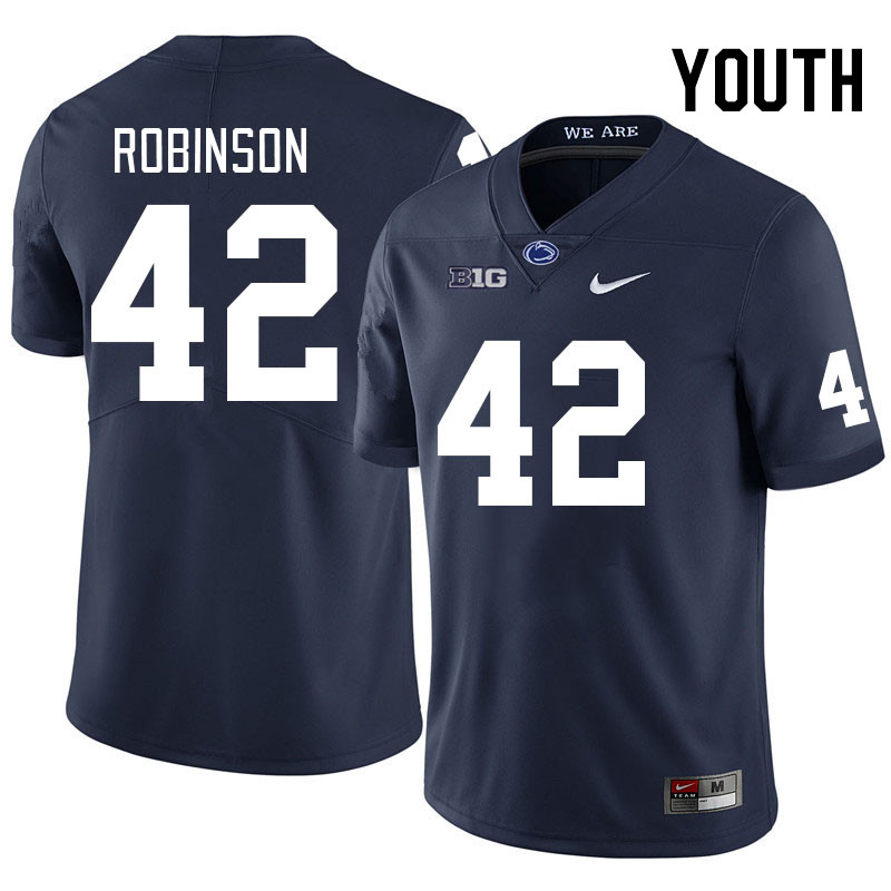 Youth #42 Mason Robinson Penn State Nittany Lions College Football Jerseys Stitched Sale-Navy